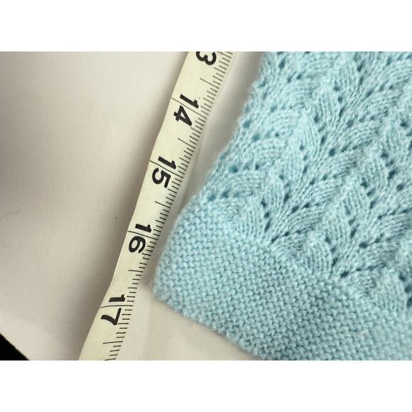 Vtg‎ 60s Cuddle Knit Easter Pastel Blue Popcorn Knit Granny Cardigan Sweater - Picture 5 of 6